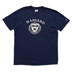 VTG 90's Harvard University Champion Single Stitch Made in USA T-Shirt Blue XL